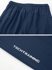 1 chiếc quần jogger thể thao nữ, cạp chun có dây rút, túi khóa kéo, thích hợp cho chạy bộ và tập thể dục mùa xuân & thu. - Màu xanh lam - Xem 5