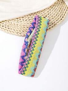 1条菱形图案发带 - 时尚日常发饰，适合女性，瑜伽、旅行、健身和服装搭配皆宜