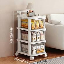 3/4/5 Tier Plastic Storage Drawers Draw Tower Unit Office Home Organiser Trolley - Beige White - View 10