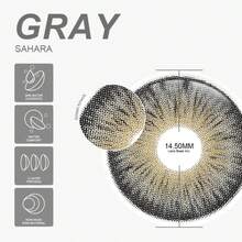 Eyeshare 1 Pair Soft Colored Contact Lenses For Eyes, Disposable For One Year, Suitable For Dating And Daily Use,Fashion Contact Lenses - SAHARA-gRAY - View 5