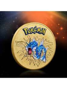 pokemon Monedas de metal de Pokémon, monedas de metal de Pikachu, Charizard, Mewtwo, Pikachu, tarjeta de colección de juego redonda de tarjetas de Pokémon, juguetes de anime - Multicolor - Ver 13