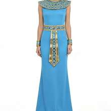 4pcs Adult Ancient Egyptian Pharaoh, Roman, Nile River Queen Egyptian Costume Accessories Set, Suitable For Festival, Party, Performance, Decoration - Mint Blue - View 3