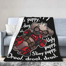 Deadpool & Wolverine Dogpool Blankets Soft Puppy Plush Funny Warm Throw Blankets For Home Restaurant Decoration Travel - 白色 - 查看 1