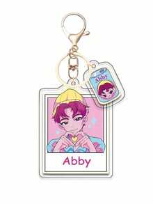 K-POP "Witch Hunter" Anime Acrylic Keychain Set Includes 1 Mini Tag, Cute Cartoon Character Plush Backpack Charm, K-Pop Style Fan Merchandise, And 1 Collectible Heart-Shaped Hand Gesture Accessory. It Is The Perfect Surprise Gift For Birthdays, Valentine's Day, Easter, Christmas, And Graduation Seasons. - Multicolor - View 5