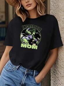She-Mother's Day Incredible Mom Chest Portrait-Shirt - Black - View 1