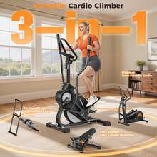 FLYBIRD Elliptical Exercise Machine, 3-In-1 (Elliptical + Cardio Climber + Stair Stepper) Elliptical Machine For Home With 45°Incline, 15.5 In Stride, 16-Levals Resistance, Quiet Magnetic System - 預設 - 查看 2