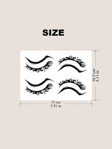 Smokey Eye Makeup Temporary Tattoos, Suitable For Daily, Party, Holiday Events, Lasts 3-5 Days, Can Be Removed With Makeup Remover - Multicolor - View 8