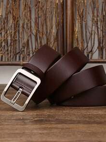 1pc Men's Retro PU Buckle Belt, Casual Multi-Purpose Alloy Buckle Belt, Japanese Character Pattern, Artistic Retro Style, Fashion Versatile - Multicolor - View 8