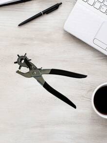 9英寸皮带打孔器，6个可调节手动皮革打孔工具，不锈钢打孔钳，适用于皮带、皮革制品、表带、包袋、皮革维修、DIY工艺品等。 - 彩色 - 查看 5