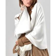 FURTALK Winter Scarf For Women Pashmina Shawl Wraps Soft Warm Fashion Blanket Scarves Gifts - trắng - Xem 3