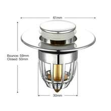 2 X Universal Bathroom Sink Stopper Pop Up Drain Filter Plug Wash Basin Core - 銀色 - 查看 10