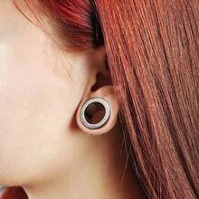 2pcs Round 0.5 Interval Ear Plugs Tunnels Expander Gauges Stainless Steel Ears Stretcher Earrings Body Piercing Jewelry Women Men - 1596 - View 5