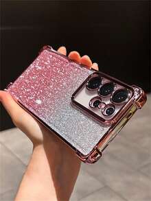 2026新款四角防摔电镀透明手机壳，采用闪亮渐变亮片卡纸材质，兼容三星Galaxy S26 Ultra、S25 Ultra、S24 Ultra、S23 Ultra、S22 Ultra、S26、S25、S24 Plus、A55 5G、A56等机型，超薄防震边框，S系列手机壳附赠镜头保护膜。