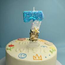 New Creative Blue Ocean Beach Themed Number Candles 0-9 For Birthday Cake