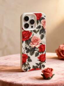 An Oil Painting Rose Pattern Printed Phone Case With High-Quality Retro Gentle Anti Drop, Dustproof And Waterproof Protective Cover Design, Suitable For IPhone 13/16/17/15/14/13/12/11 - White - View 6