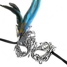 Coddsmz Women Feather Masquerade Mask Venetian Party Mask Mardi Gras Masks Princess Fancy Dress Mask Halloween Costume Mask - 多彩4 - 查看 5