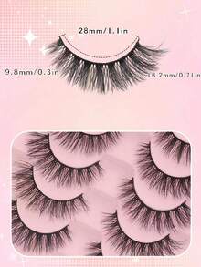 10 Pairs False Eyelashes Manga Lashes Cat Eye Lashes Faux Mink Eyelashes Fox Eye Eyelashes Natural Full Lashes Cosplay Travel Essentials Makeup Tools - russian strip lashes - View 3