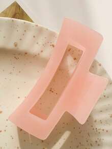 2个/1个 醋酸纤维 浅橙米色 大理石纹 美人鱼色 镂空几何方形 中号 温柔仙女 优雅 发爪 发饰 度假发夹 时尚发夹 - 彩色 - 查看 2