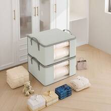 Large Storage Organizer Bag - Heavy-Duty Non-Woven Fabric With Transparent Window, Multi-Layer Clothing Storage Box, Suitable For Wardrobe, Under Bed, Travel - Space-Saving Vertical Storage, Suitable For Women's Fashion, Bedroom, Household - Elegant Modern Design, Clothing Storage Organizer S - Multicolor - View 7