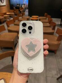 Pink Strawberry Heart Magnetic Phone Holder, Stable Grip Phone Stand, Multi-Function Foldable Air Cushion Phone Bracket - Multicolor - View 5