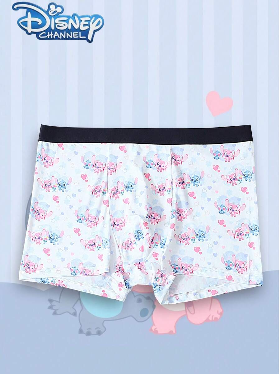 Disney 1件装迪士尼卡通印花男士内裤 - 柔软舒适，字母弹力腰带，休闲男士内裤 - 彩色 - 查看 1