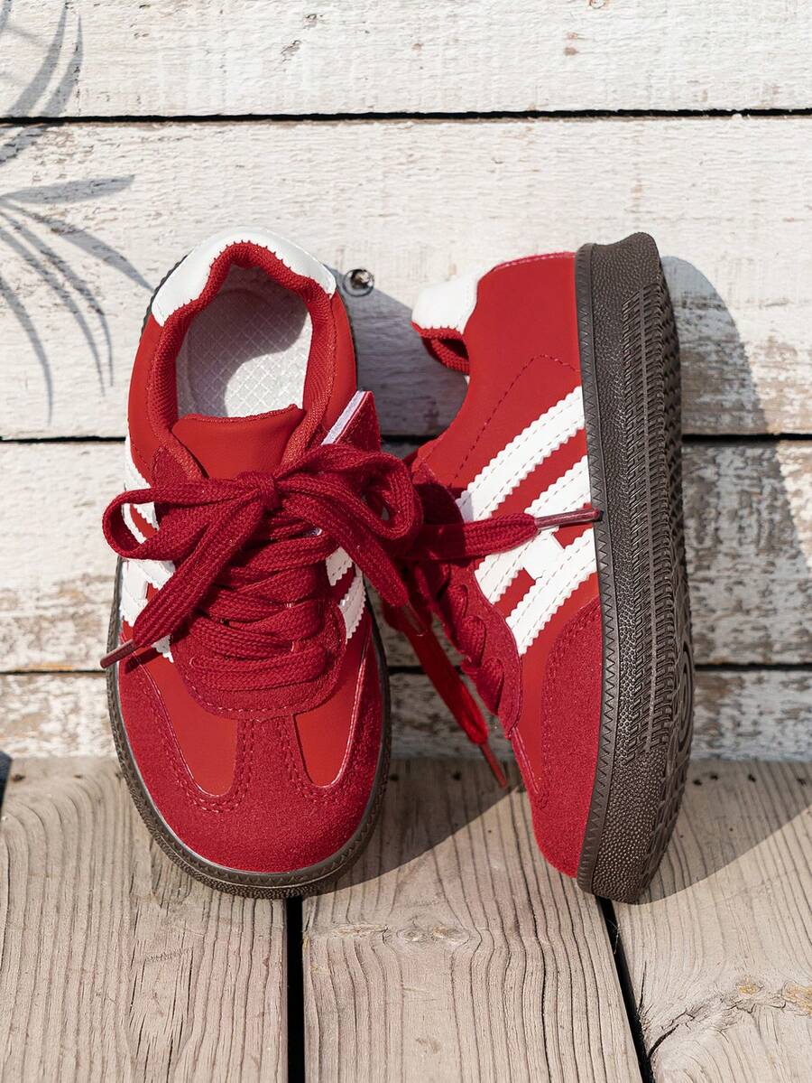 Children's Shoes, New Spring/Autumn Girls' Red Canvas Shoes, Boys' Sports Training Shoes, Big Kids' Student Shoes For Boys And Girls (Insoles Shipped Randomly) - Red - View 1