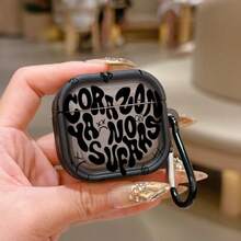 Cartoon Art Flat Letter Protective Case Suitable Compatible With Apple Wireless Earphone Case, Scratch-Resistant And Shockproof