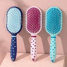星形印花按摩梳套装，蓬松高顶气垫梳，柔顺女士气垫梳 - 彩色 - 查看 4