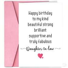 1pc, Daughter In Law Birthday Card With Envelope, Amazing Daughter-In-Law Gift, Birthday Card Daughter-In-Law, Funny Daughter-In-Law Card, Card For Daughter-In-Law Birthday - Multicolor - View 8