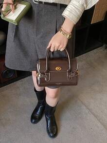 Retro Handbag For Women, New Mini Tote Bag, Lightweight Luxury Niche High-End Feeling Shoulder Crossbody Bag - Coffee - View 4