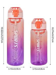 1pc 950ml/30oz Or 700ml/24oz Gradient Color Sports Straw Water Bottle, Large Capacity Marked Sports Water Bottle With Bounce Straw, Portable & Durable, Suitable For Outdoor Sports, Fitness, Running, Camping, Also A Great Gift Choice - Multicolor - View 5