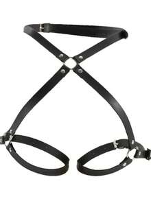 1pc Women's Black PU Leather Garter Belt Harness Sexy Gothic Body Decoration Belt For Daily Clothing Matching Wedding Diary Valentine's Day Costume Accessories - Black B - View 4
