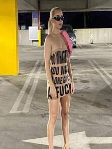 New Style Ladies' One-Piece Dress With An Ins Fashion , Featuring A Sexy And Form-Fitting Design That Makes The Figure Look Slimmer. The Dress Has A Printed Front And A Built-In Bra. Women's Dress - 卡其色 - 查看 3