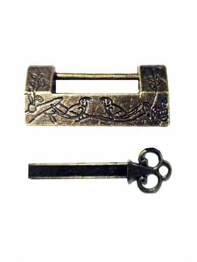 Vintage Antique Style Lock & Key Set, Exquisite Engraved Padlock With Zinc Alloy Core, Decorative Collectible For Home Decor, Photography Props, Steampunk Themes, Gift For History Enthusiasts, Writers, Artists, Perfect For Themed Parties, Halloween, Christmas