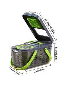 Bộ 25 món dụng cụ thái rau củ đa năng, dụng cụ chế biến hành tây, cà rốt, tỏi và các nguyên liệu khác, kèm phễu và rổ, thích hợp để thái rau củ nhanh chóng tại nhà và nhà hàng. - Nhiều màu - Xem 6