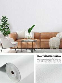 1卷白色纹理自粘厚壁纸，防水可移除，适用于客厅和卧室墙面装饰，装修贴纸，可剥离墙板，壁纸，春季装饰，焕新家居，Rama装饰贴纸 - 白色 - 查看 11