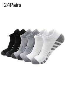 31 Pairs Men's Breathable Soft Comfortable Striped Knit Fabric Ankle Socks, Moisture-Wicking Sports Socks Suitable For Running, Basketball, All Seasons - Multicolor - View 10