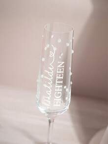 Personalized Bride Champagne Flute, Faux Pearl & Crystal Glass Stemware, Happy Birthday Champagne Flute, Customizable Bride & Bridesmaid Champagne Flute - Reusable & Washable, Customized Champagne Flute/Bride Bridesmaid Wine Glass/Wedding Party Cup/Wedding Supplies/Champagne Flute/Champagne Stemware/Bridesmaid/Bride/Bachelorette/Mother Of The Bride/Birthday Party - Multicolor - View 9