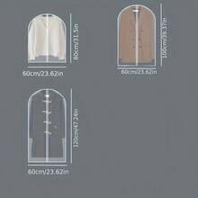 1/5pcs Transparent Dust Cover Garment Bags, Plastic Hanging Wardrobe Bags For Dresses, Coats - Multicolor - View 3
