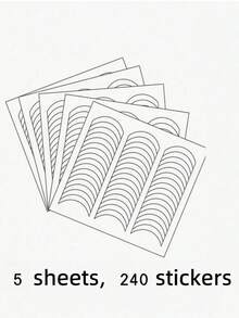 480pcs French Manicure Nail Sticker Set, Including Wave, Crescent, Geometric And Asymmetric Designs, DIY Nail Art Stickers, Self-Adhesive And Easy To Apply, Enjoy Salon-Level Manicure At Home, Professional Nail Art Accessory Set - White - View 16