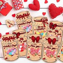 48个/32个/16个情人节糖果卡片纸袋，内含“情人节快乐”、“做我的情人”、“想你”、“你真甜”等字样，适用于情人节装饰、派对装饰、表白装饰、婚礼装饰、情人节礼物等。