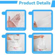 JIYIN Disposable Foot Tub Liner, 10 Pcs Disposable Pedicure Spa Liners Clear Plastic Disposable Pedicure Bowl Liners Portable Foot Bath Basin Bags For Pedicure Spa Beauty Salon Hotel Home Use(100CM) - White - View 3