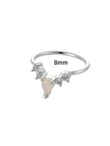 Toppiercing 1pc Minimalist Versatile Micro-Inlaid Zirconia Heart & Flower Nose Ring, Popular Nose Piercing Accessory - Multicolor - View 19