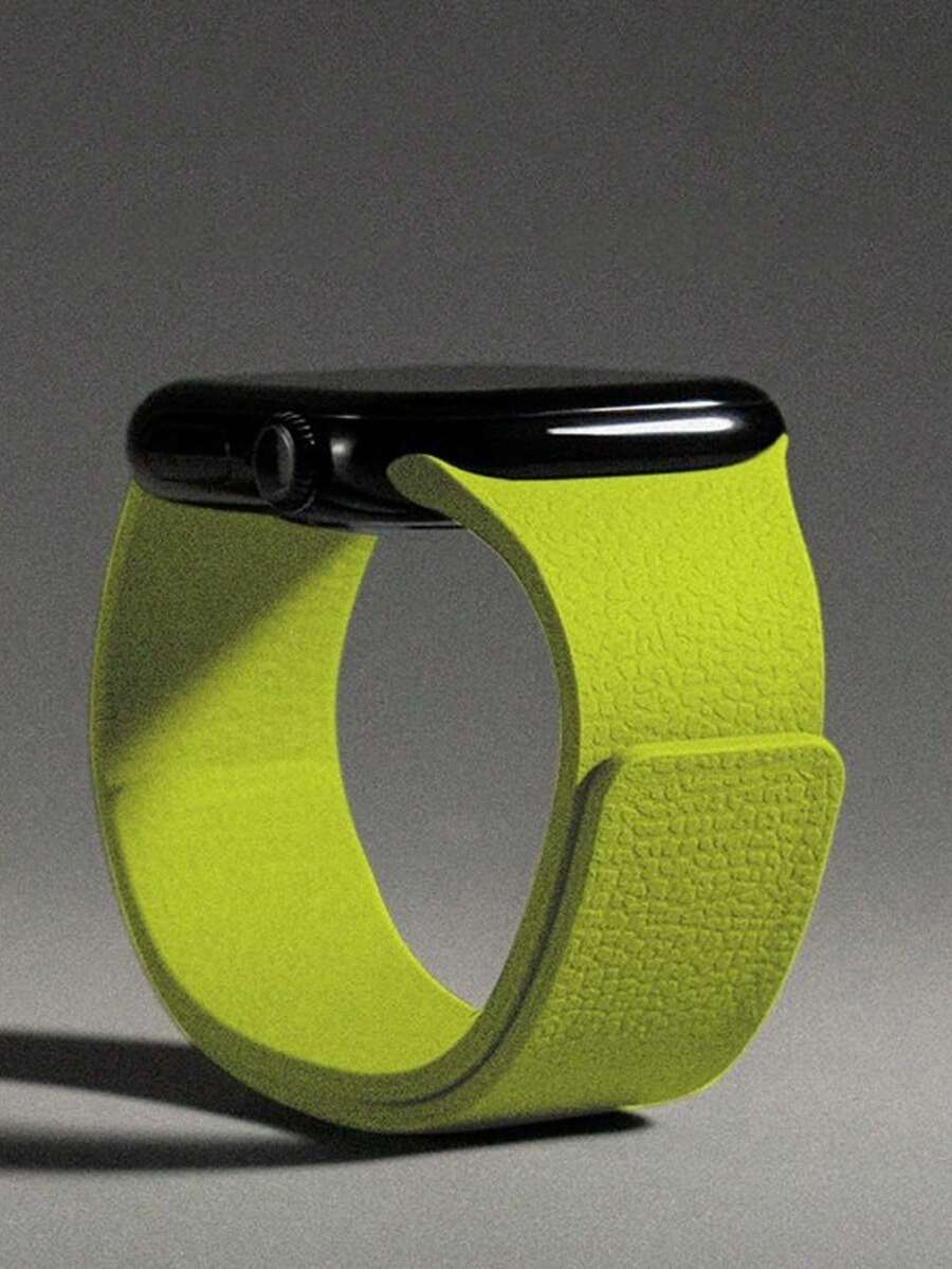 1pc Unisex Litchi Texture Silicone Magnetic Watch Band, Compatible With Apple Watch 42mm, 38mm, 40mm, 41mm, 44mm, 45mm, 46mm, 49mm, Fashionable Smart Watch Replacement Strap For Series Ultra2, Ultra SE2, SE 11, 10, 9, 8, 7, 6, 5, 4, 3, 2, 1