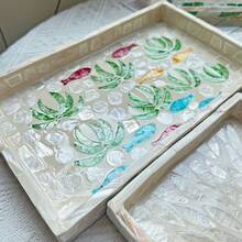 1 Stück INS Stil Dekoschale mit Muscheleinlage, bunte Patchwork Quadrate, handgefertigt. Geeignet zur Dekoration von Wohnzimmer Couchtisch, Esstisch und für den täglichen Gebrauch. Kann auch als Geschenk oder Partytischdekoration verwendet werden.