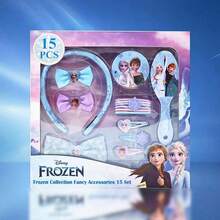 Disney 迪士尼冰雪奇缘艾莎公主发箍、发圈、发夹、发梳、镜子套装，儿童手工首饰礼盒，安娜公主发饰礼盒，生日派对装饰，小礼物，纪念品，儿童手工首饰配件 - 彩色 - 查看 10