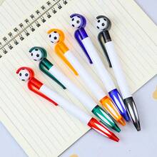 Football Shaped Retractable Ballpoint Pen, Smooth Writing For Office, Daily Use, Advertising Giveaway, Stationery Gift For Football Fans, Assorted Styles And Colors - Multicolor - View 10