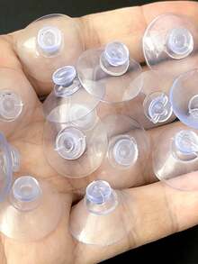 1pc Transparent Suction Cup, PVC Suction Cup, Suitable For Bathroom Wall, Car Windshield, Also Can Be Used For Home Decor And Storage - Clear - View 2