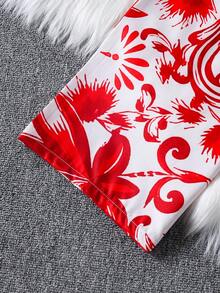 2件套 少女碎花吊带背心+阔腿裤，春夏款 - 紅白色 - 查看 5