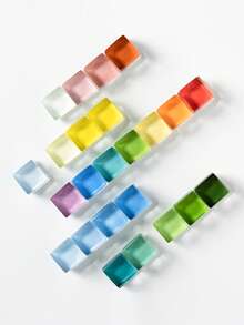 Colorful Crystal Ice Cube Fridge Magnets, Cute Decorative Glass Refrigerator Magnets Suitable For Office Whiteboard, Storage Cabinet - Multicolor - View 2